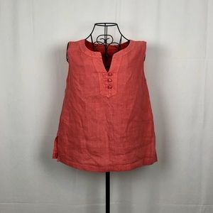 J. Jill Coral Sleeveless Linen Tunic Tank